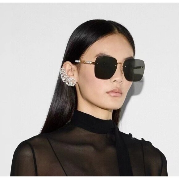 Gucci Accessories - NEW GUCCI SUNGLASSES GOLD GREY WOMEN EYEWEAR GUCCI GG1923SA 001